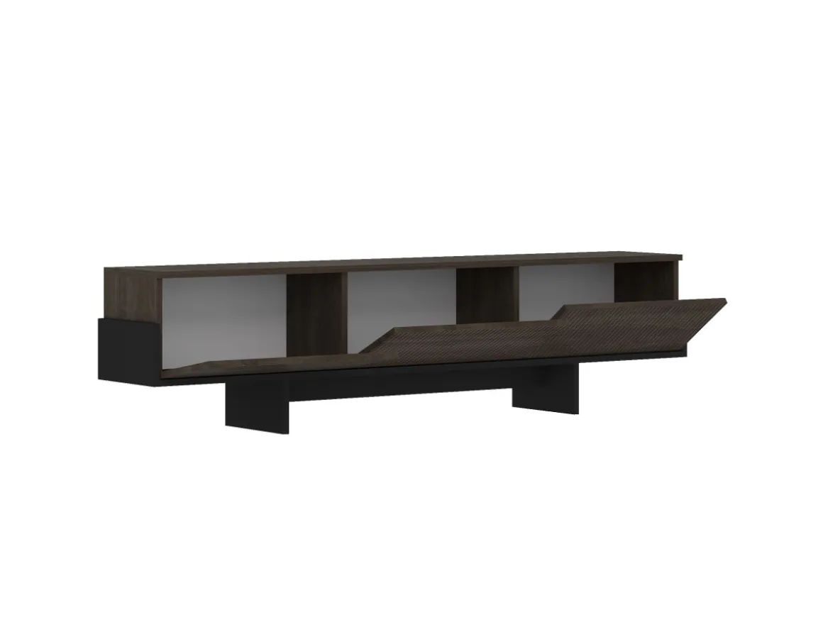 Meuble TV en bois "Hege" - 180 x 30 x 44 cm - Noir
