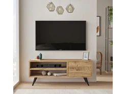 Meuble TV en bois "Imo" - 110 x 40 x 44 cm - Marron
