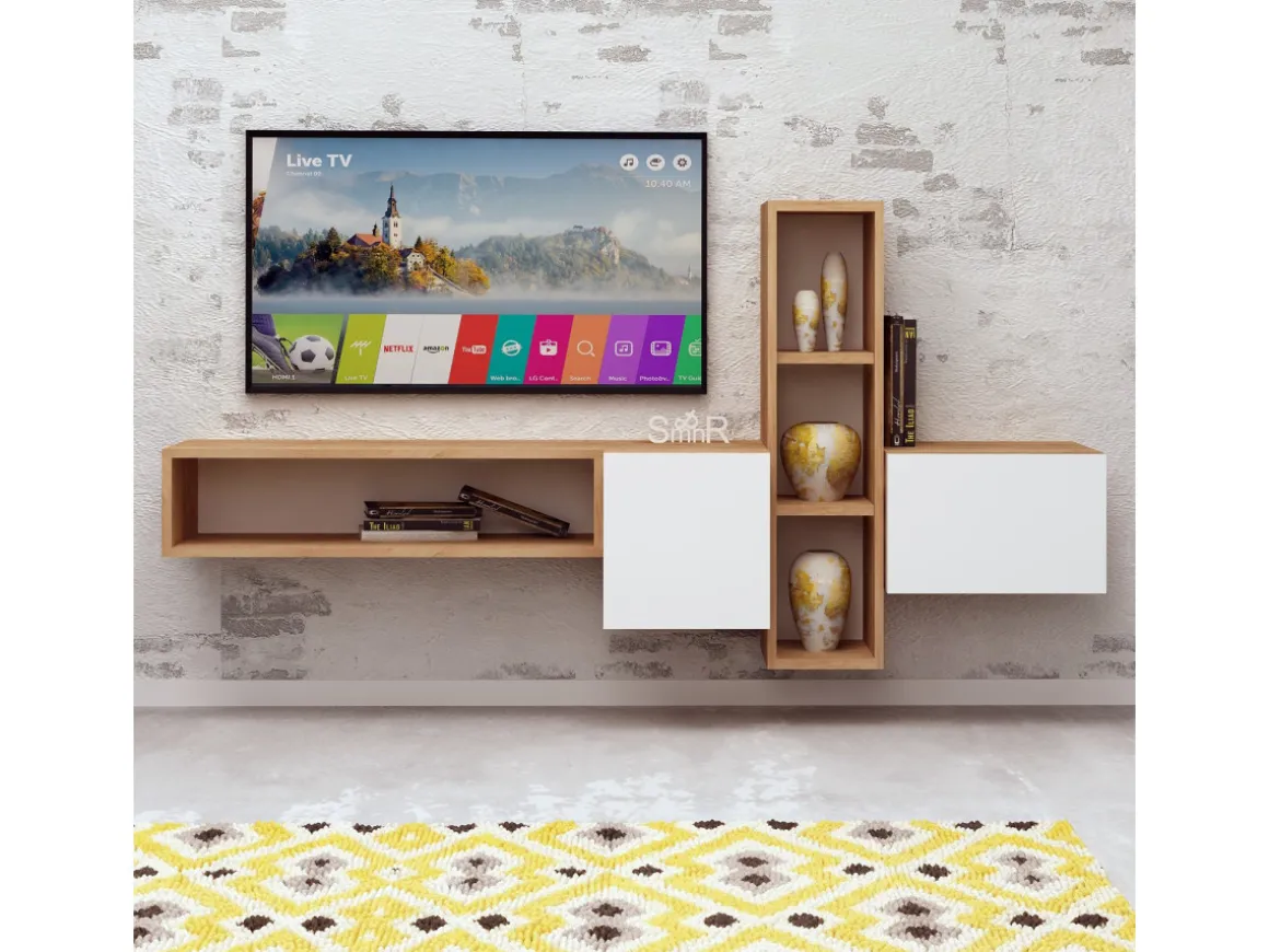Meuble TV en bois "Kumkuat" - 160 x 35 x 70 cm - Marron