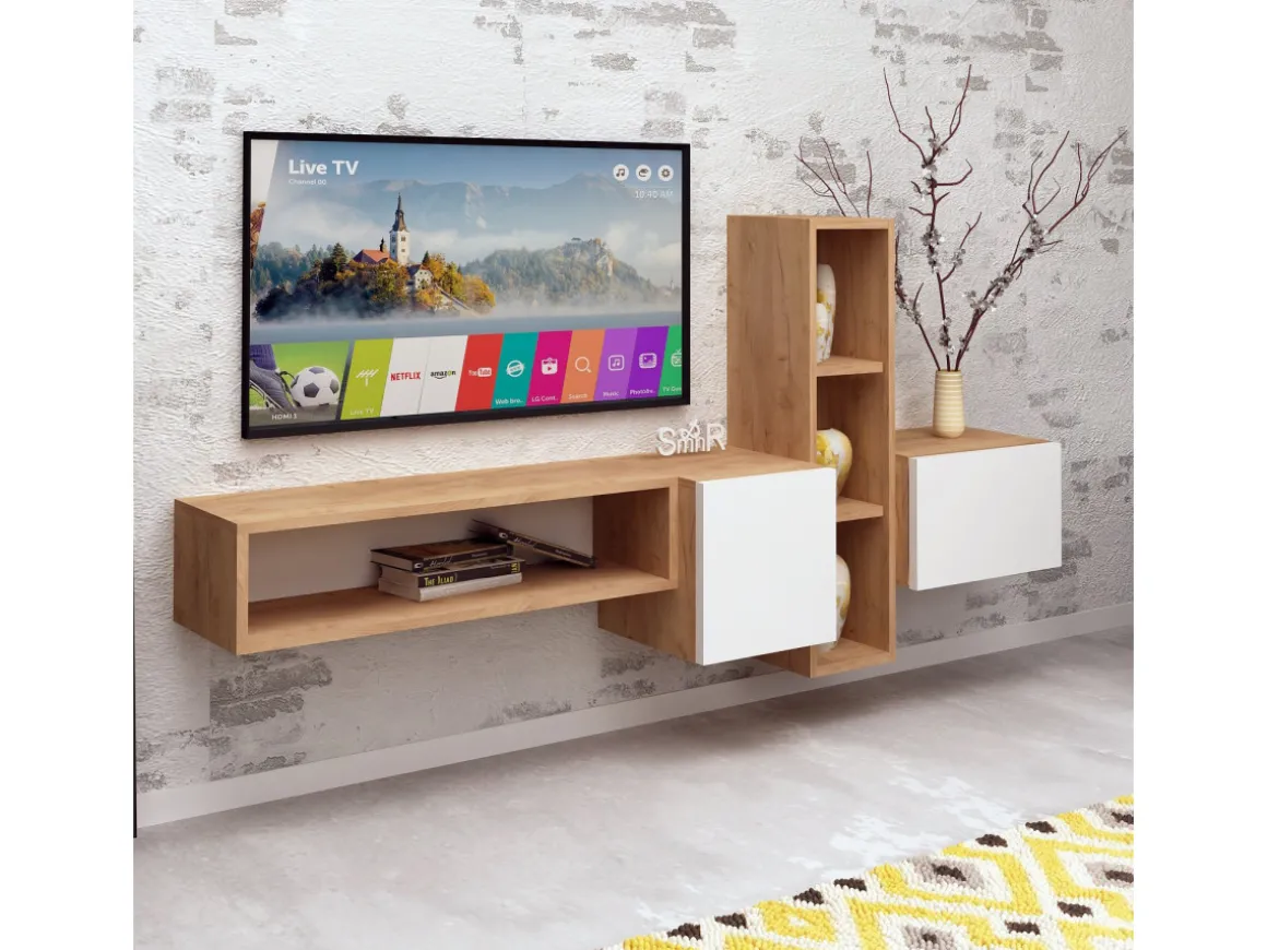 Meuble TV en bois "Kumkuat" - 160 x 35 x 70 cm - Marron