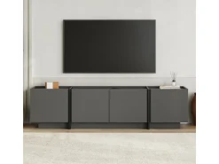 Meuble TV en bois "Lowen" - 180 x 35 x 46 cm - Anthracite / Noir