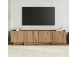 Meuble TV en bois "Lowen" - 180 x 35 x 46 cm - Pin Atlantique / Anthracite