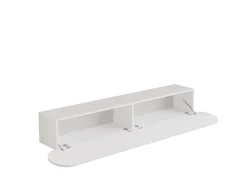 Meuble TV en bois "LUM1" - 180 x 31 x 29 cm - Blanc