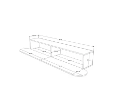 Meuble TV en bois "LUM1" - 180 x 31 x 29 cm - Crème