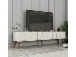 Meuble TV en bois "Lyon" - 180 x 35 x 44 cm - CrèmeNoix