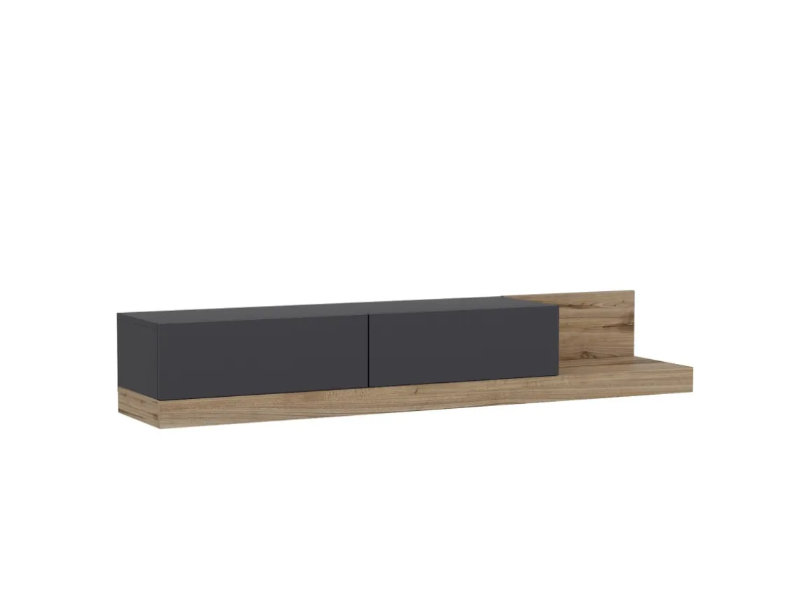 Meuble TV en bois "Majör" - 180 x 37 x 30 cm - Gris anthracite