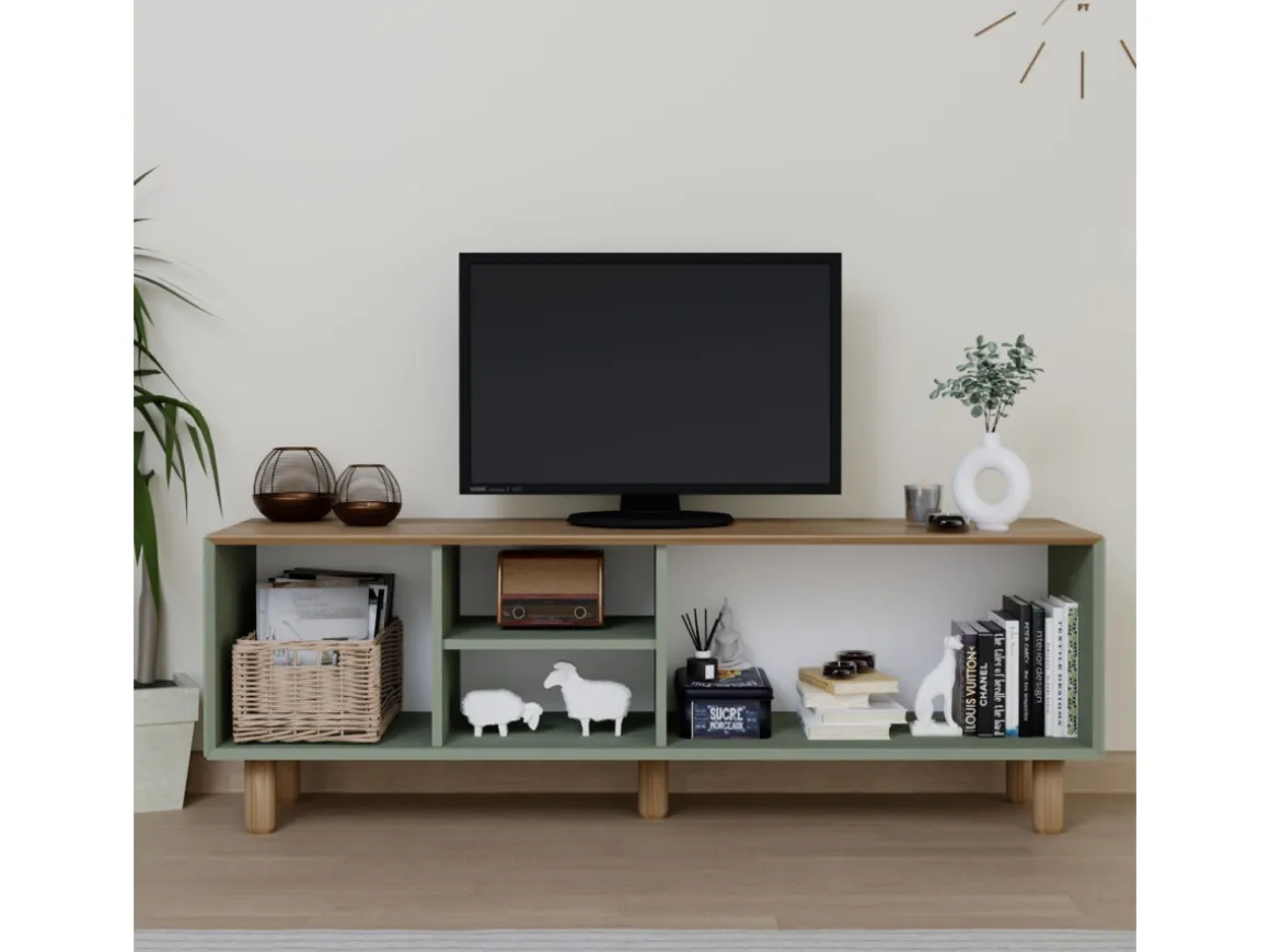 Meuble TV en bois "Mia" - 160 x 40 x 56 cm - Vert