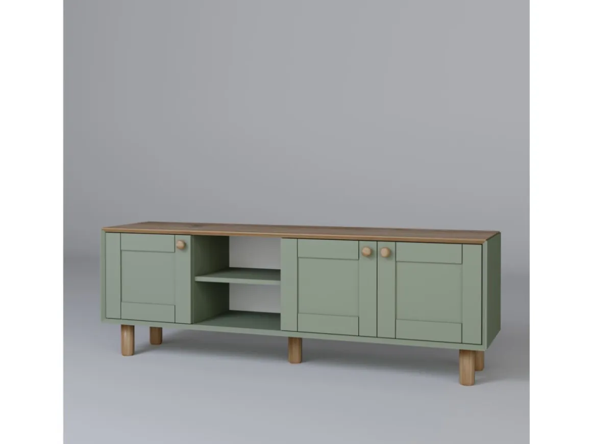 Meuble TV en bois "Mia" - 160 x 40 x 56 cm - Vert