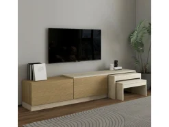 Meuble TV en bois "Nest" - 180 x 30 x 36 cm - Beige