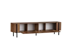 Meuble TV en bois "Nexus" - 180 x 30 x 45 cm - Noyer Baroque / Noir