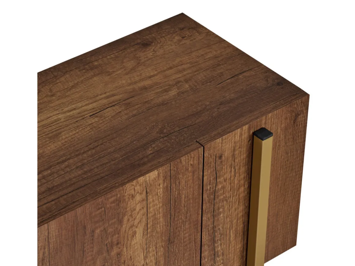Meuble TV en bois "Nexus" - 180 x 30 x 45 cm - Noyer Baroque Or