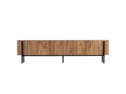 Meuble TV en bois "Nexus" - 180 x 30 x 45 cm - Pin Atlantique / Noir