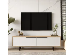 Meuble TV en bois "ON1-SW" - 160 x 35 x 45 cm - Blanc