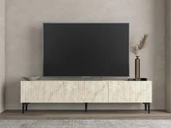 Meuble TV en bois "Oscar" - 180 x 31 x 45 cm - Beige