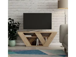 Meuble TV en bois "Pipralla" - 110 x 30 x 40 cm - Chêne