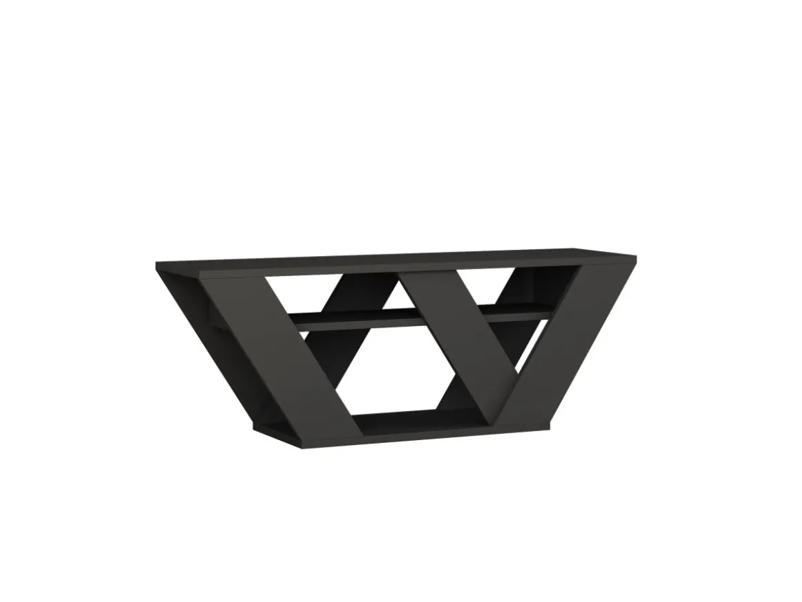 Meuble TV en bois "Pipralla" - 110 x 30 x 40 cm - Anthracite