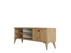 Meuble TV en bois "Retro" - 120 x 29 x 44 cm - Beige