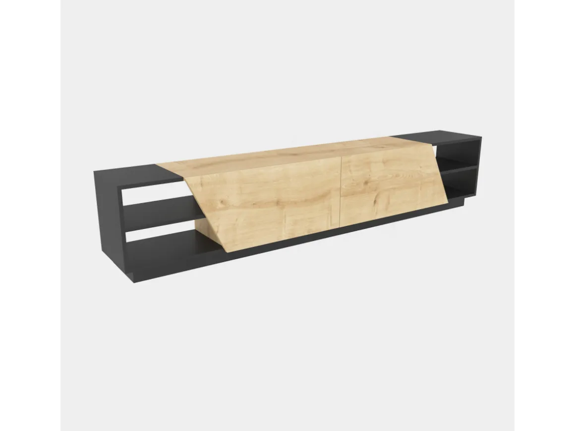 Meuble TV en bois "Rhodes" - 240 x 37 x 47 cm - Beige