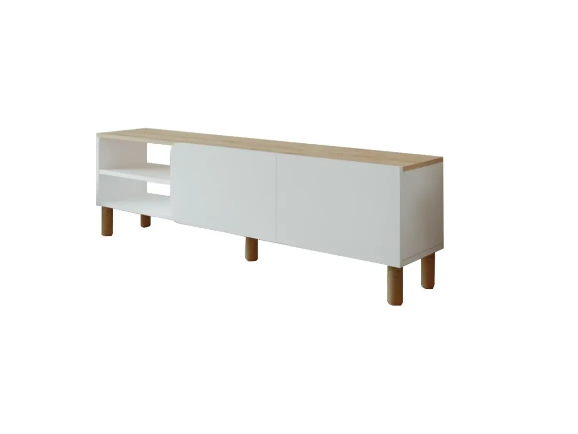 Meuble TV en bois "River" - 150 x 31 x 48 cm - Blanc