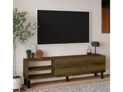 Meuble TV en bois "River" - 150 x 31.4 x 48.2 cm - Noyer Antique