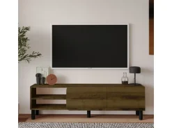 Meuble TV en bois "River" - 150 x 31.4 x 48.2 cm - Noyer Antique