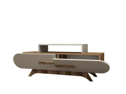 Meuble TV en bois "Rose" - 145 x 36 x 49 cm - Crème de noix