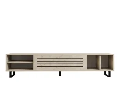 Meuble TV en bois "Safir" - 160 x 40 x 35 cm - Travertin