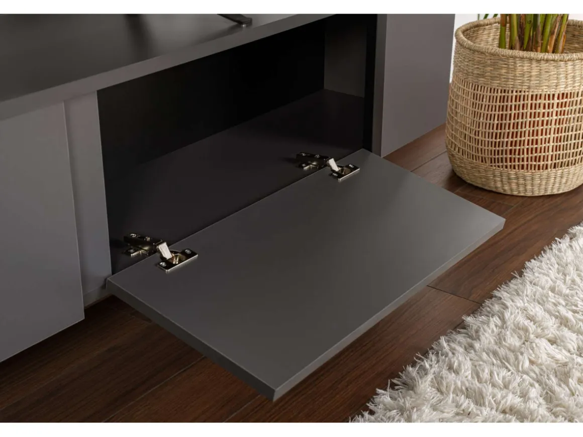 Meuble TV en bois "Serenity" 180 x 30 x 50 cm - Anthracite