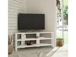 Meuble TV en bois "ThalesCorner" - 110 x 36 x 45 cm - Blanc