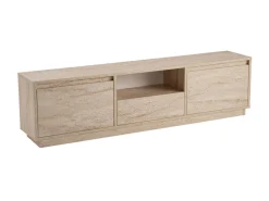 Meuble TV en bois "Vanguard" - 160 x 29 x 42 cm - Travertin