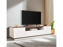 Meuble TV en bois "Veramont" - 180 x 44 x 44 cm - Marron foncé