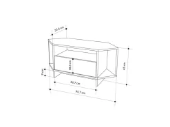 Meuble TV en bois "Viva" - 95 x 35 x 45 cm - Beige