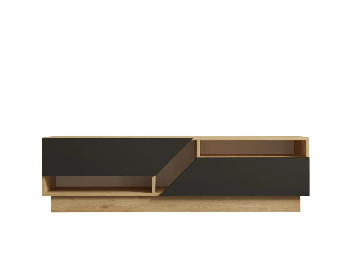 Meuble TV en bois "Yaprak" - 160 x 40 x 45 cm - Saphir, Anthracite