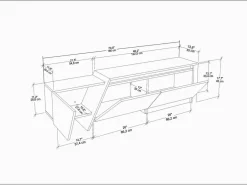 Meuble TV en bois "Zonas" - 180 x 35 x 28 cm - Blanc