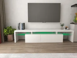 Meuble TV LED laqué 