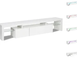 Meuble TV LED laqué 