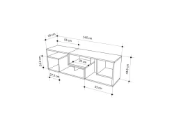 Meuble TV modulable en bois "Glis" - 145 x 35 x 44 cm - Terracotta
