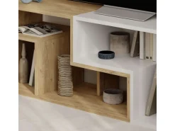 Meuble TV modulable en bois "Glis" - 145 x 35 x 44 cm - Blanc
