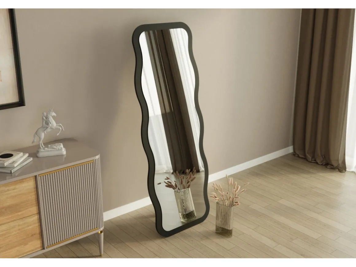 Miroir en bois "Aror" 50 x 2,2 x 160 cm - Noir