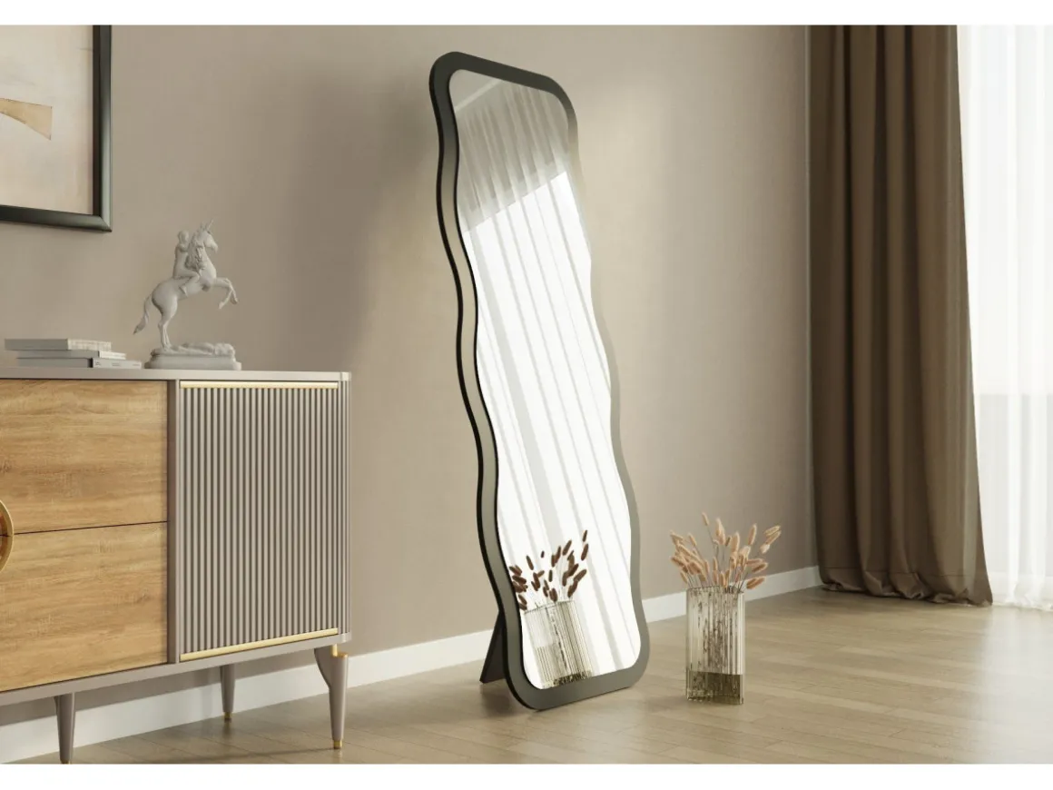 Miroir en bois "Aror" 50 x 2,2 x 160 cm - Noir