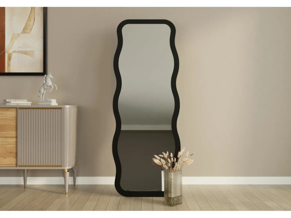 Miroir en bois "Aror" 50 x 2,2 x 160 cm - Noir