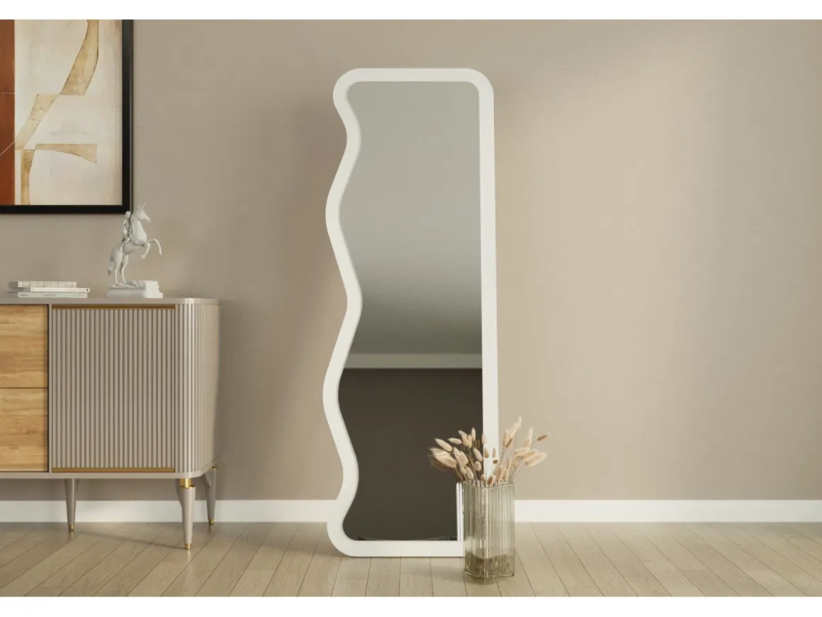 Miroir en bois "Asel" - 50 x 160 cm - Blanc
