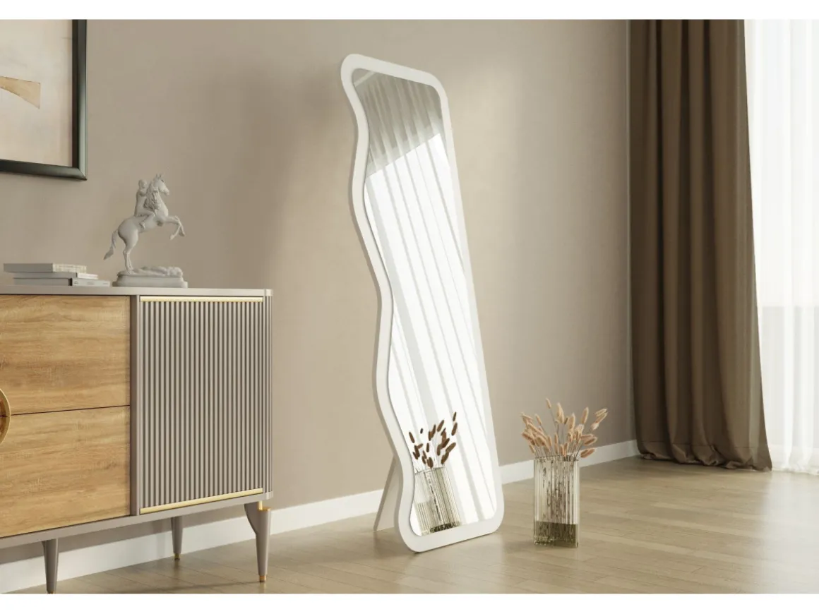 Miroir en bois "Asel" - 50 x 160 cm - Blanc