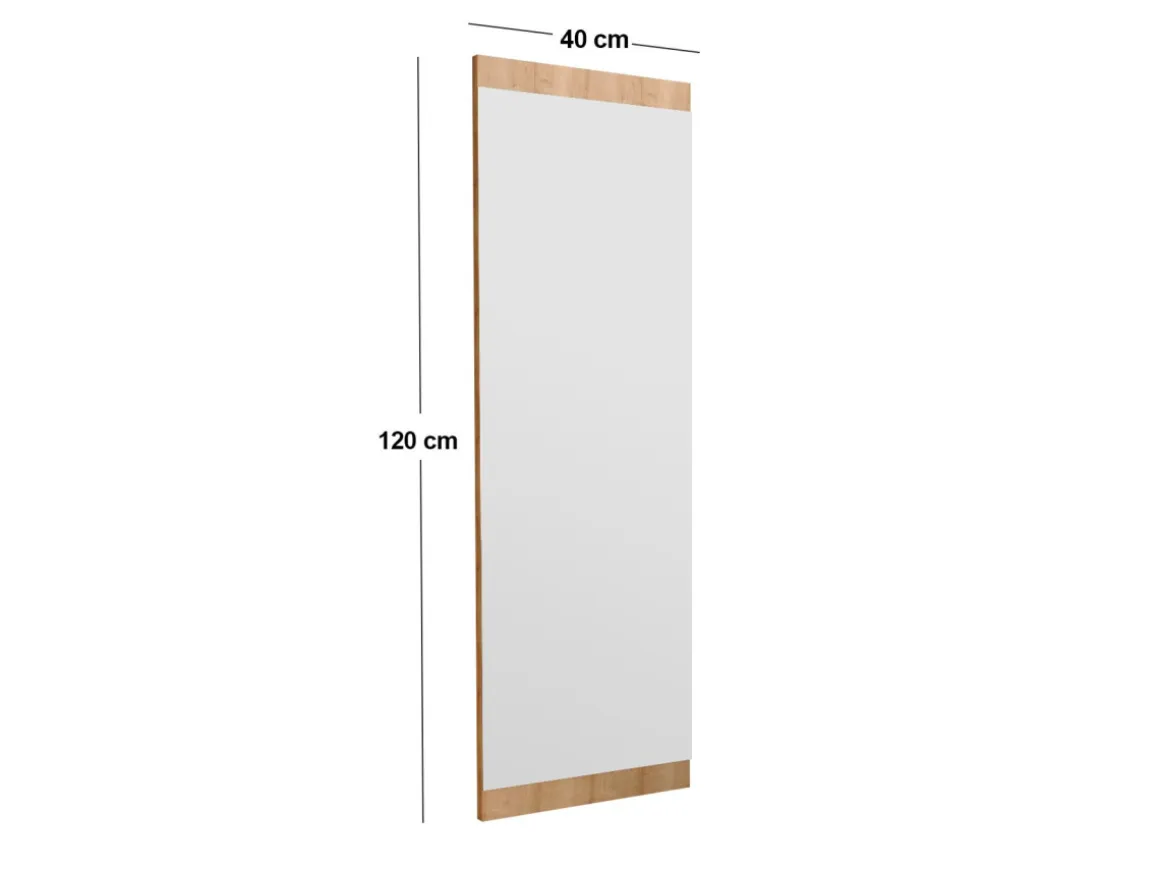 Miroir en bois "Azus" - 40 x 120 cm - Marron