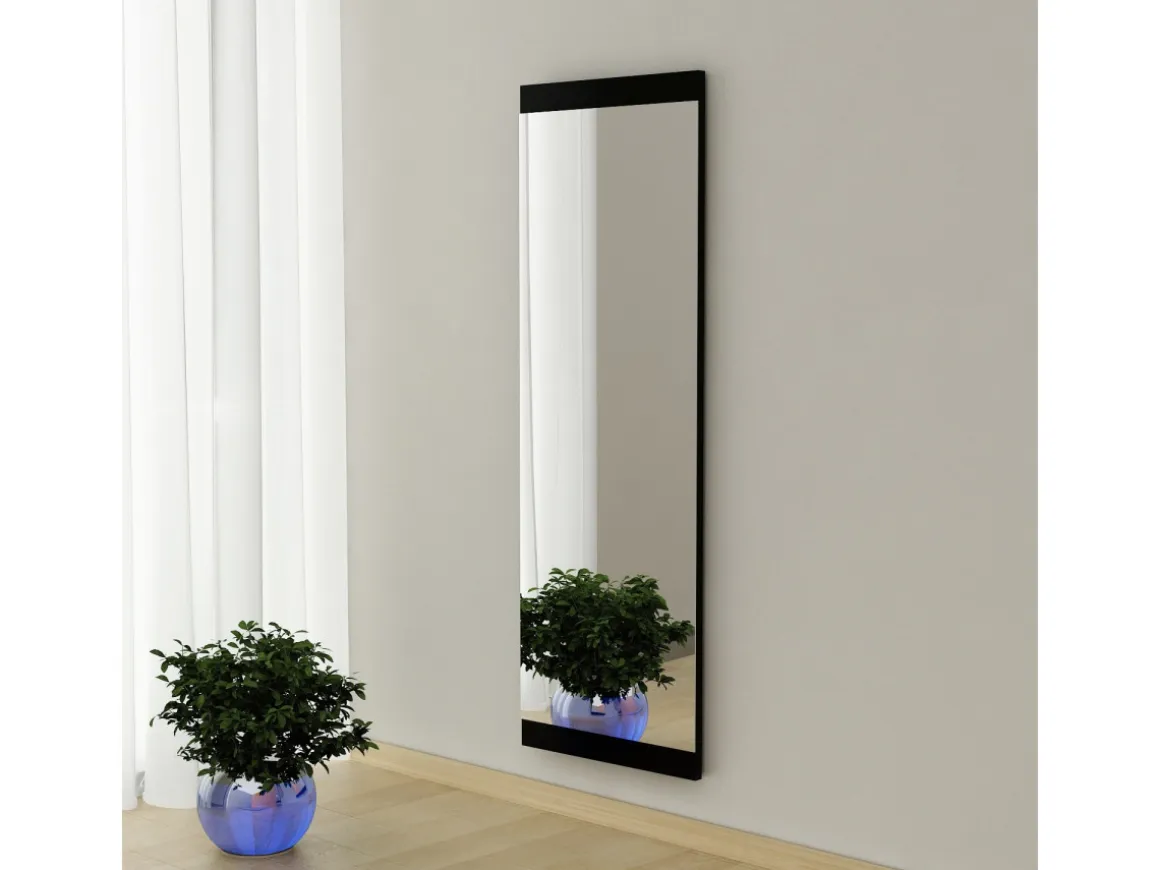 Miroir en bois "Azus" - 40 x 120 cm - Noir