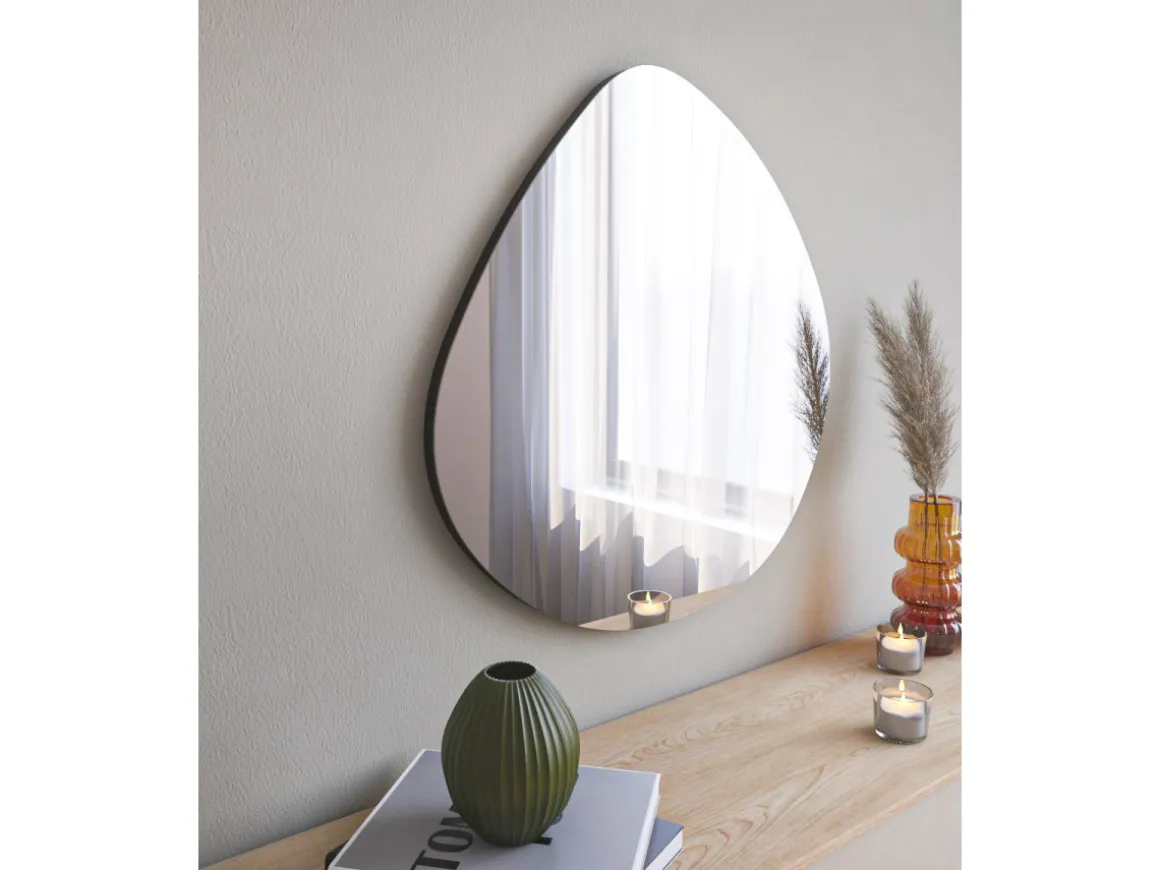 Miroir en bois "Besso" - 60 x 60 cm - Noir