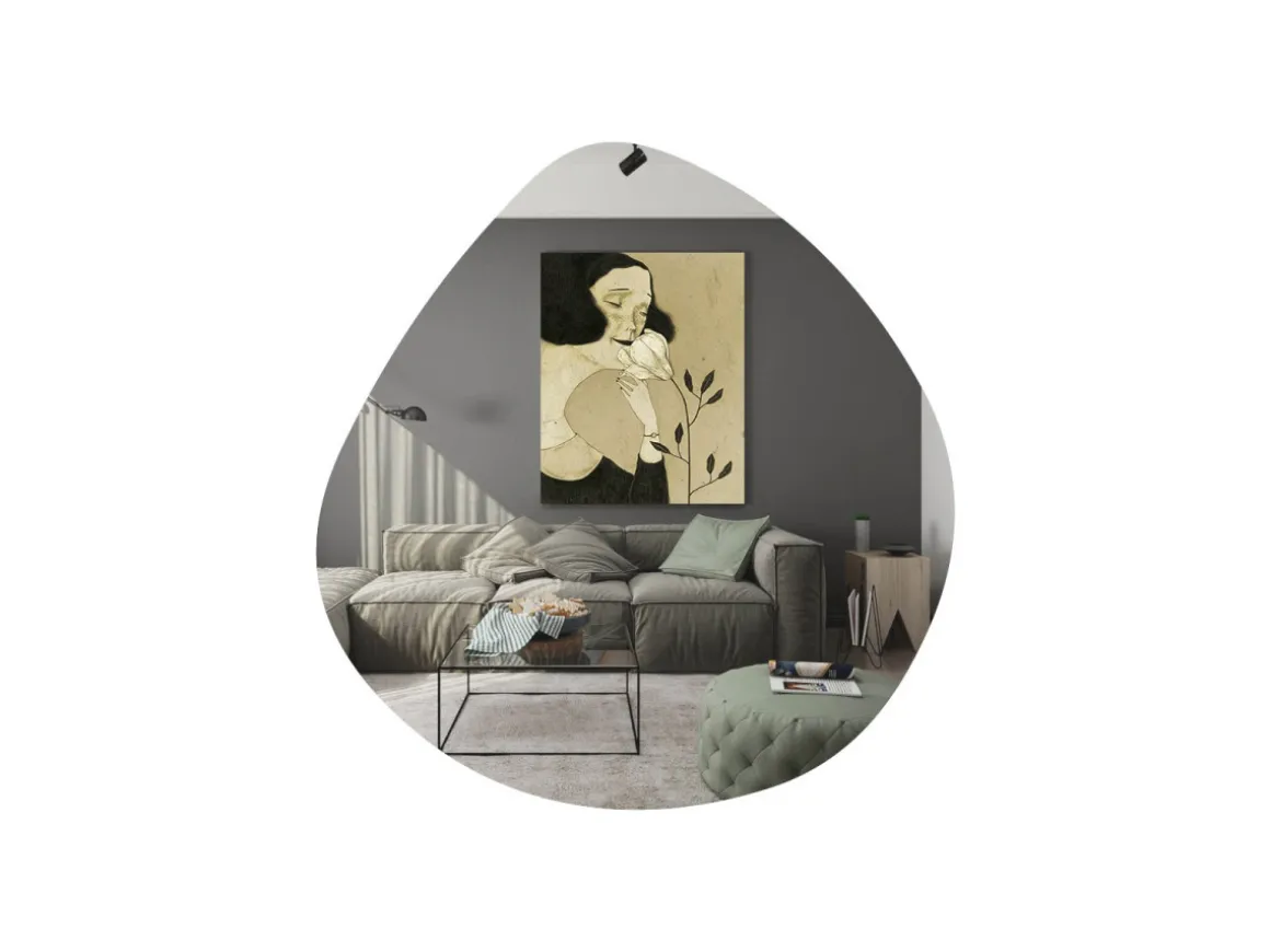 Miroir en bois "Besso" - 60 x 60 cm - Noir
