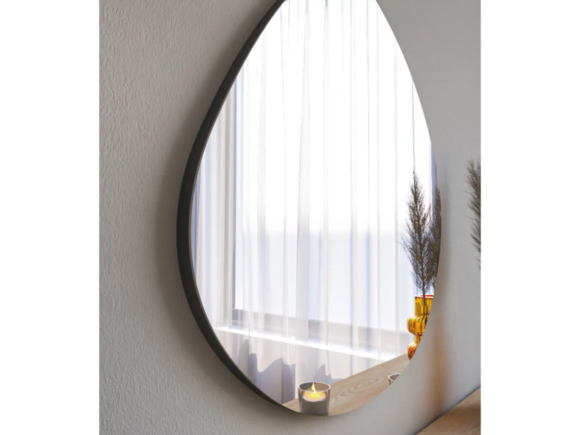 Miroir en bois "Besso" - 60 x 60 cm - Noir