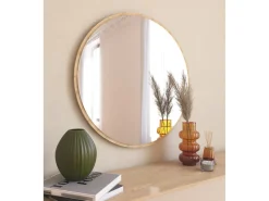 Miroir en bois "Ozze" - 60 x 60 cm - Beige