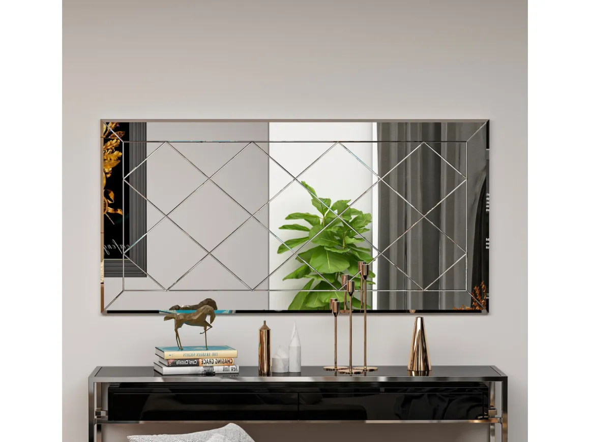 Miroir en bois "Pauli" - 120 x 60 cm - Blanc
